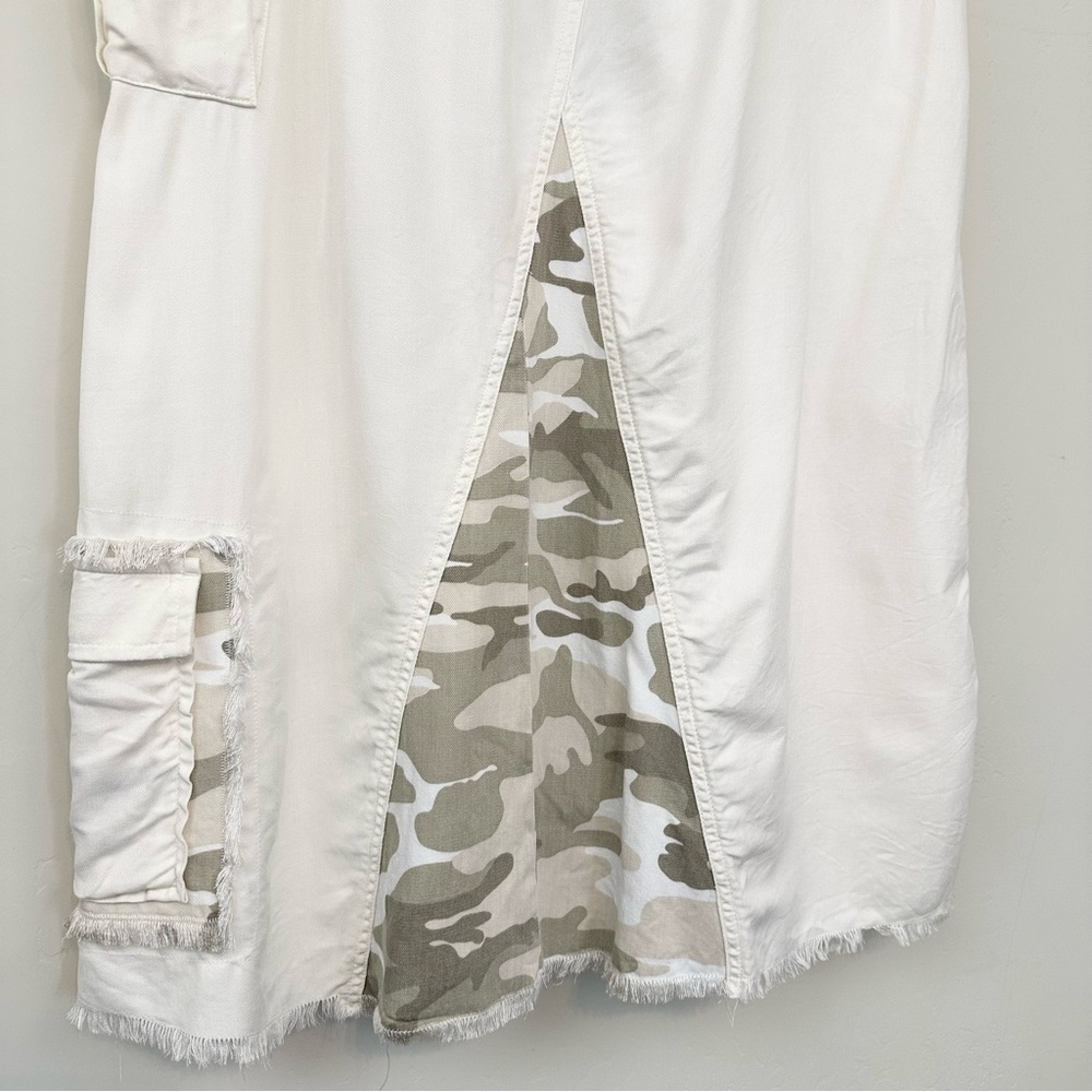Da-Nang Off White Camo Long Maxi Skirt Cargo Silk - Picture 10 of 15
